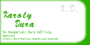 karoly dura business card